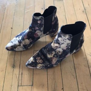 Velvet floral Topshop boots